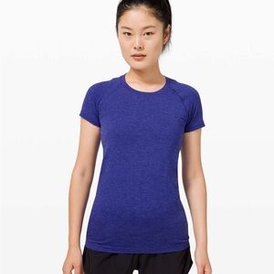 lululemon athletica Short Sleeve Swiftly Tech Blazer Blue Size 4